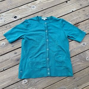Pendleton Teal Crewneck Short-Sleeve Button up